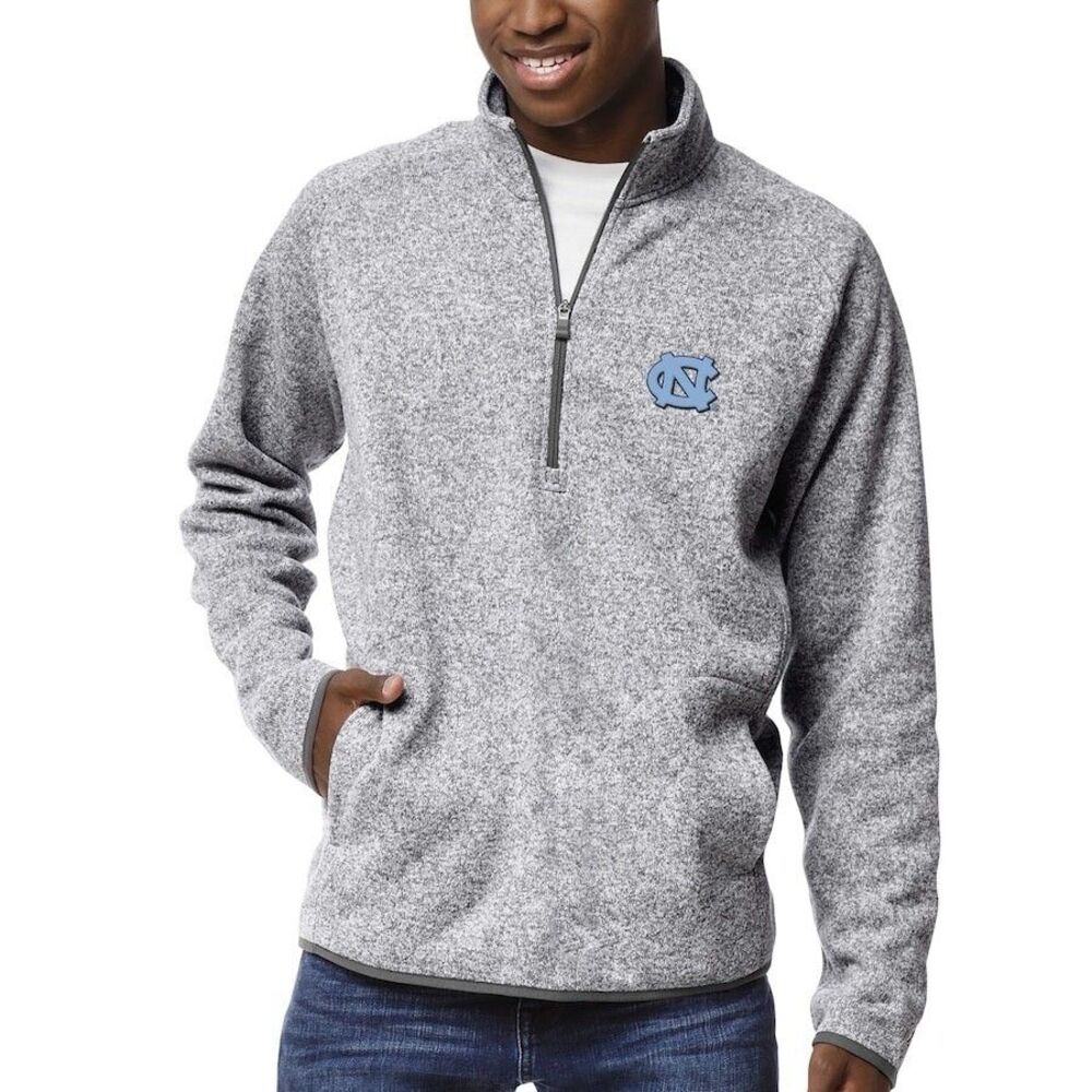 NC Tar Heels Saranac Raglan 1/4 Zip Pullover Mens XL Gray Fleece Lined NWT